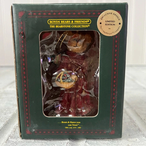 Boyds Bears Longaberger Exclusive Crystal Angelfrost Bearstone Christmas Ornamen - Picture 7 of 11